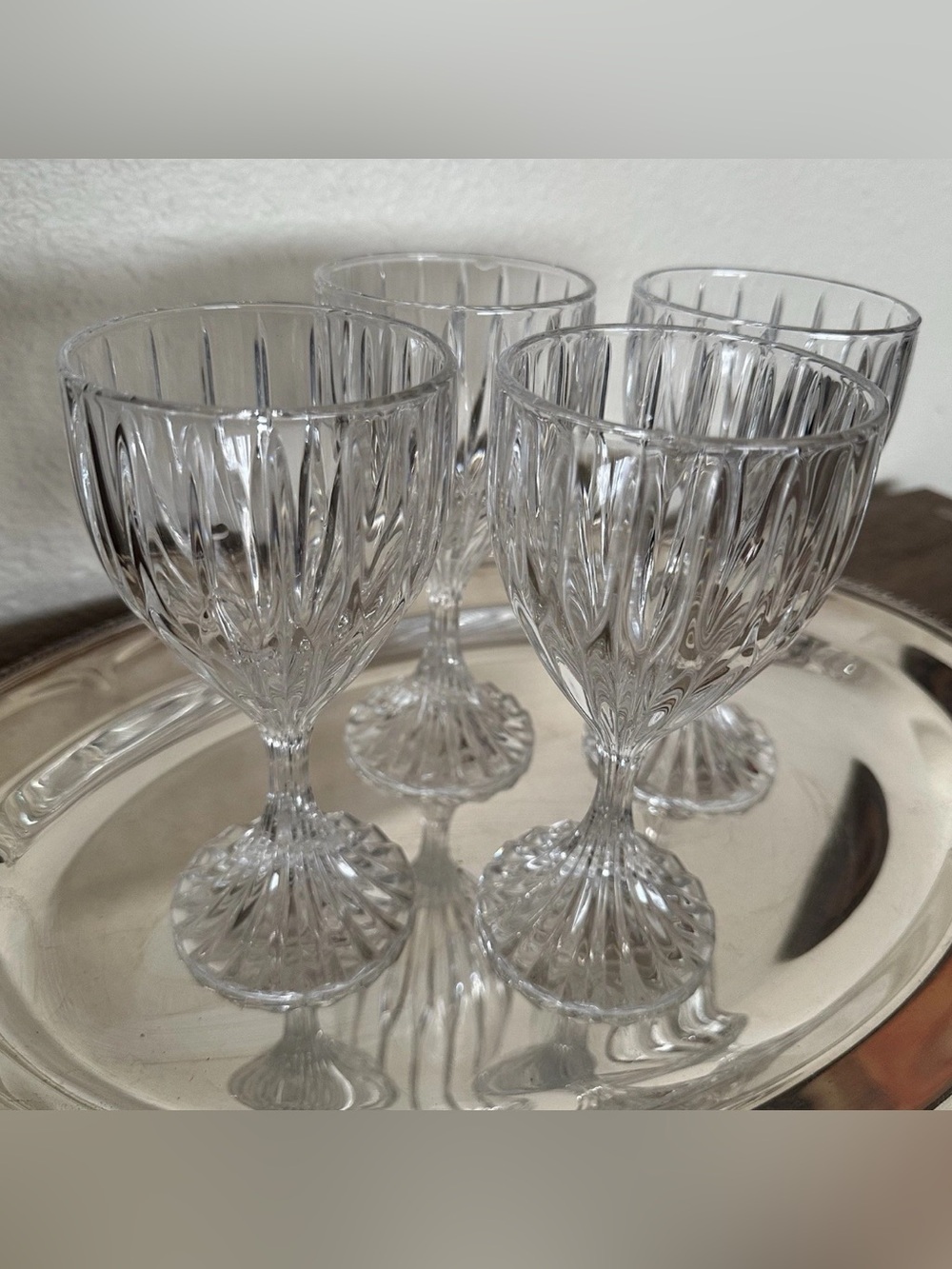 Mikasa Park Lane Crystal Wine Glasses Water Goblets Set of 4